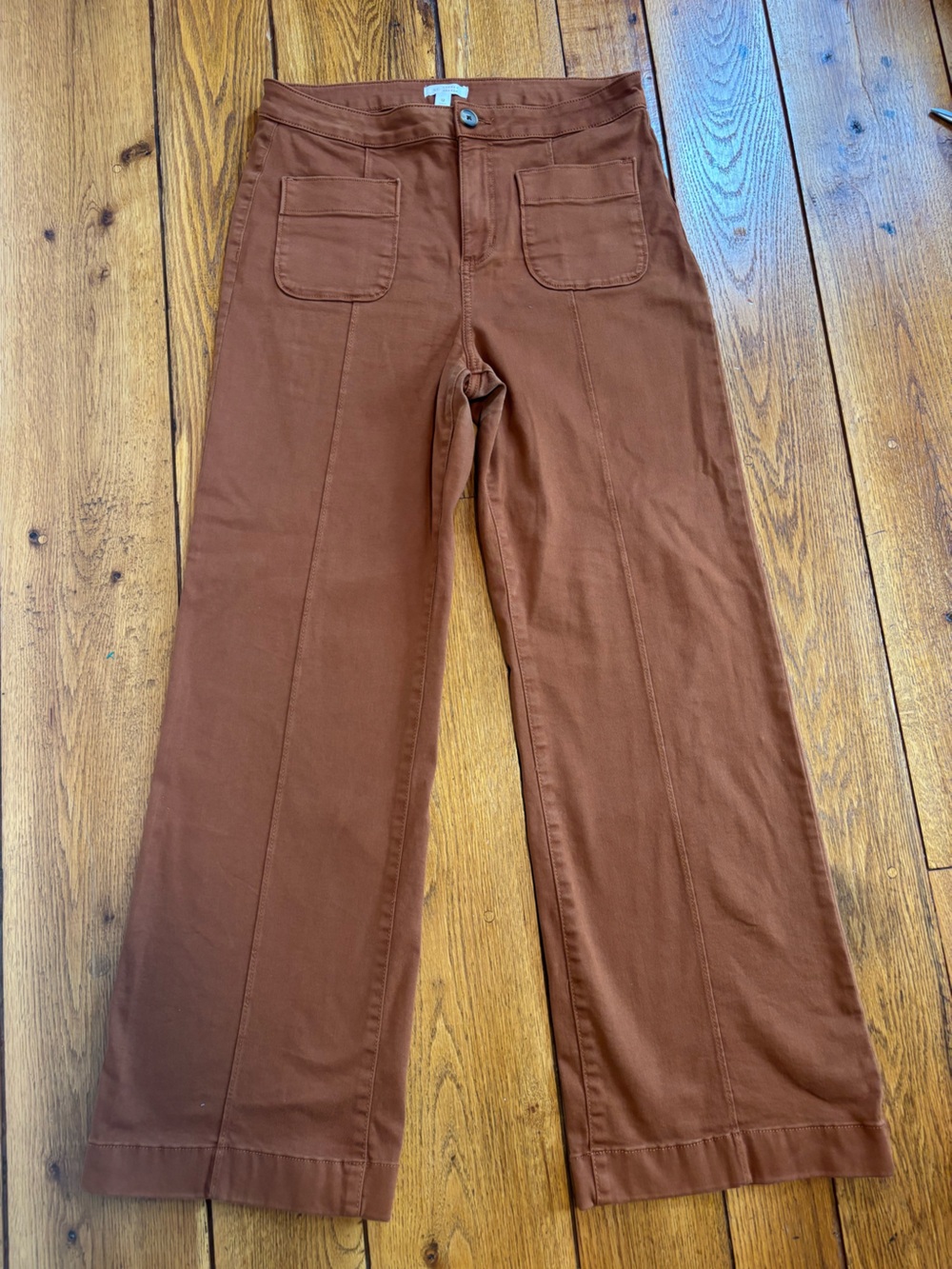 LC Lauren Conrad Super High Rise Wide Leg Pants Rust Brown Size 12